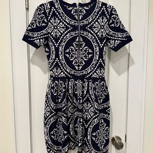Navy & White double knit dress